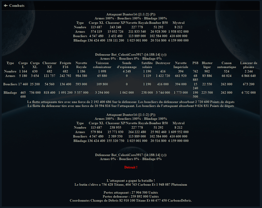 Bataille spatiale OUnivers